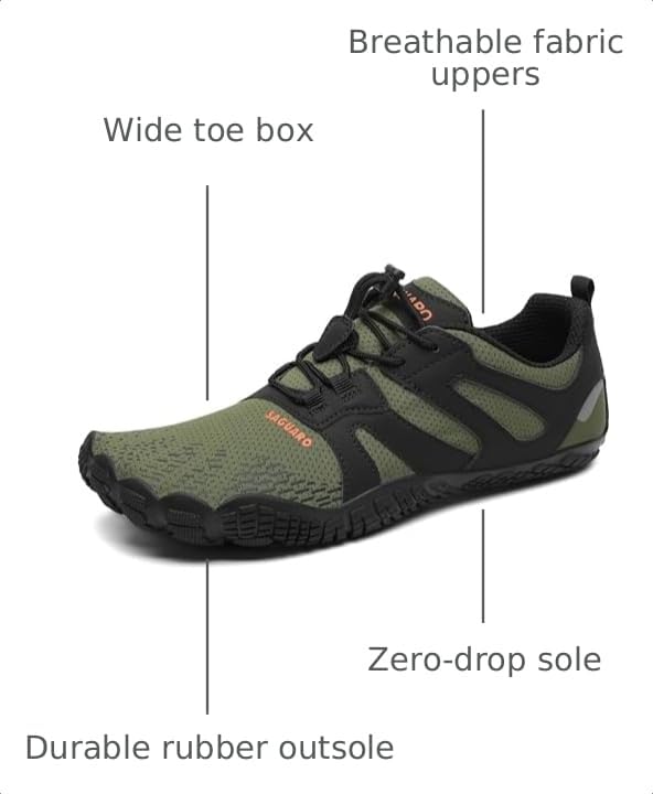 Image of SAGUARO Barefoot Shoes for Men - Wide Toe Box Zero Drop Minimalist Shoes Trail Runner Sneakers
