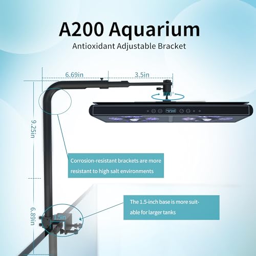Aquarium Lights-200 watt 6 Channels Sunrise Sunset Moonlight Highly Customizable Reef Light for lps SPS Saltwater Freshwater Tanks - Image 6