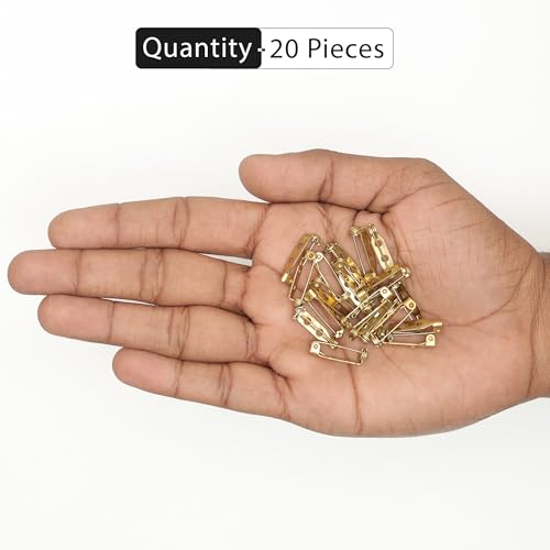 Image of Embroiderymaterial Brooch Pin Two Holes Backs Jewellery Findings for Jewellery Making (20 Pieces, 7X22 MM)