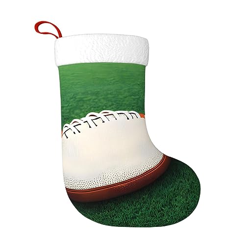 AthuAh White Rugby Ball Christmas Socks, Personalized Christmas Socks, Decorating Socks, Suitable