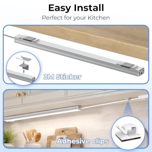 Image of ASOKO 12Inch Hand Wave Activated Under Cabinet Lights-4500K Daylight White