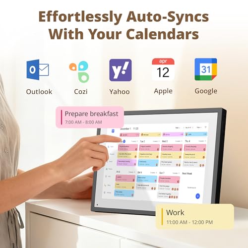 Image of Dragon Touch 10.1 inch Digital Calendar & Chore Chart - Interactive Touchscreen Smart Family Planner,Digital Picture Frame for Mom, Women, Christmas & Weddings