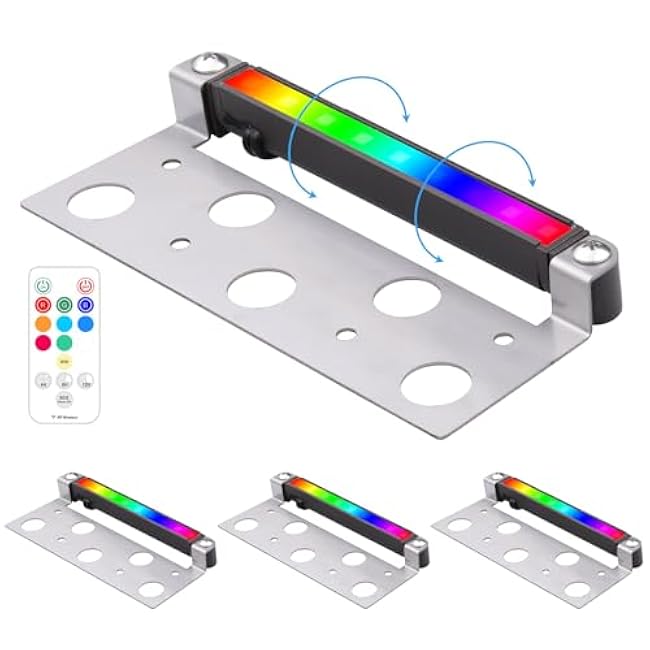 DC 12V 7 Inch LED Hardscape Paver RGBW 2W Retaining Wall Light - Color Changing Deck Step, Low Voltage, Garden Pathway Outdoor IP65 Waterproof 4 Pack