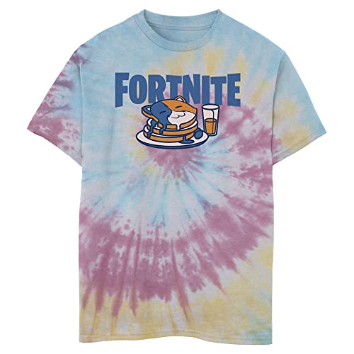 Fortnite Tortitas de Gato CamisetaUnisex niño, Azul/Rosa/Amarillo Claro, L