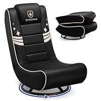 GTPLAYER Floor Gaming Chair Foldable Swivel Floor Chairs for Kids Boys Comfy Video Game Seat with 360° Multipurpose for Gamers, Bedroom or Game Room (Gold)