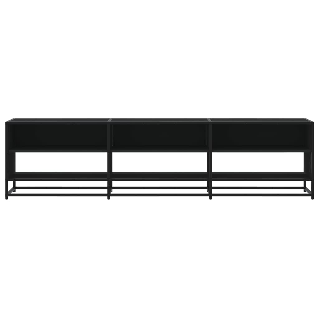 Mobile TV nero, 180 x 40 x 46 cm, con struttura in metallo