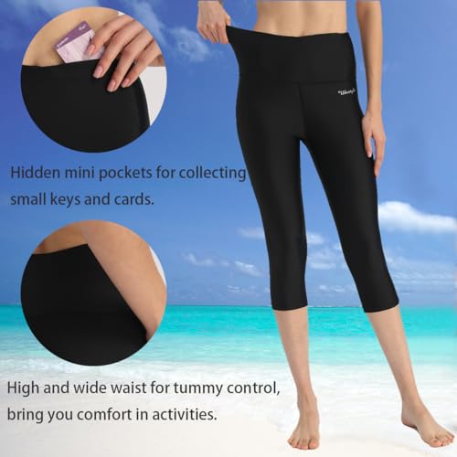 Ubestyle UPF 50+ High Waist Swim Leggings for Women Swim Capris Swim Pant Swim Tights Beach Pants Sun Protective3