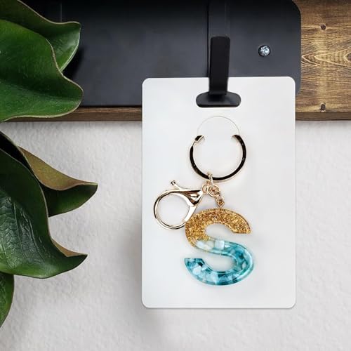 Image of Festiko Keychain Display Cards for Keyring Packaging & Display, 350 GSM Thick Cardstock, 4.7 x 3.1 Inch, Pack of 100, White Keychain Holder Cards - Premium Display for Small Business & Gifting