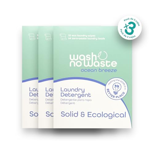 Wash no Waste - PACK 3. Tiras de Detergente para lavadora (192...