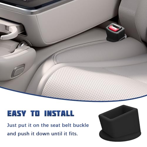 Image of Bittwee Seat Belt Buckle Holder Car Seatbelt Fixer, Black | Silicone construction, soft contact feel, anti-slip surface, easy daily access, auto accessories