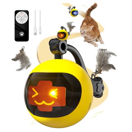 Automatic Fast Moving Cat Ball Toy Feather, Interactive Cat Toys ...