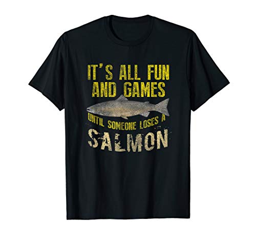 Funny Salmon Fishing Freshwater Saltwater Fish Angler Gift T-Shirt