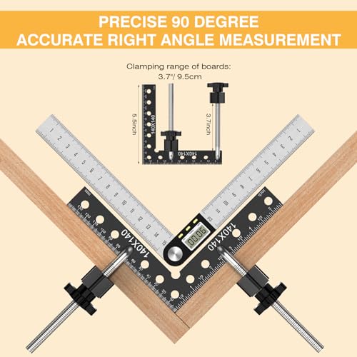 Housolution 90 Degree Positioning Squares Right Angle Clamps 5.5 x 5.5"(14 x 14cm) Aluminum Alloy Corner Clamps for Woodworking Tools, Wood Clamps for Picture Frame Box Cabinets Drawers (2pack), Black 3 Housolution 90 Degree Positioning Squares Right Angle Clamps 5.5 x 5.5"(14 x 14cm) Aluminum Alloy Corner Clamps for Woodworking Tools, Wood Clamps for Picture Frame Box Cabinets Drawers (2pack), Black - Image 3