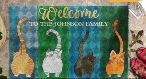 ���փ}�b�g ���킢���L�̃p�[�\�i���C�Y 50×80cm doormat Cute Cat Personalized