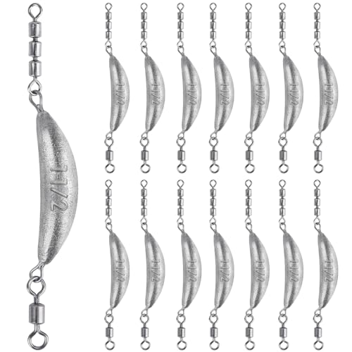 THKFISH Sinker Pêche Spin Croissant 3 Pivots Rouleau 1/2-6oz