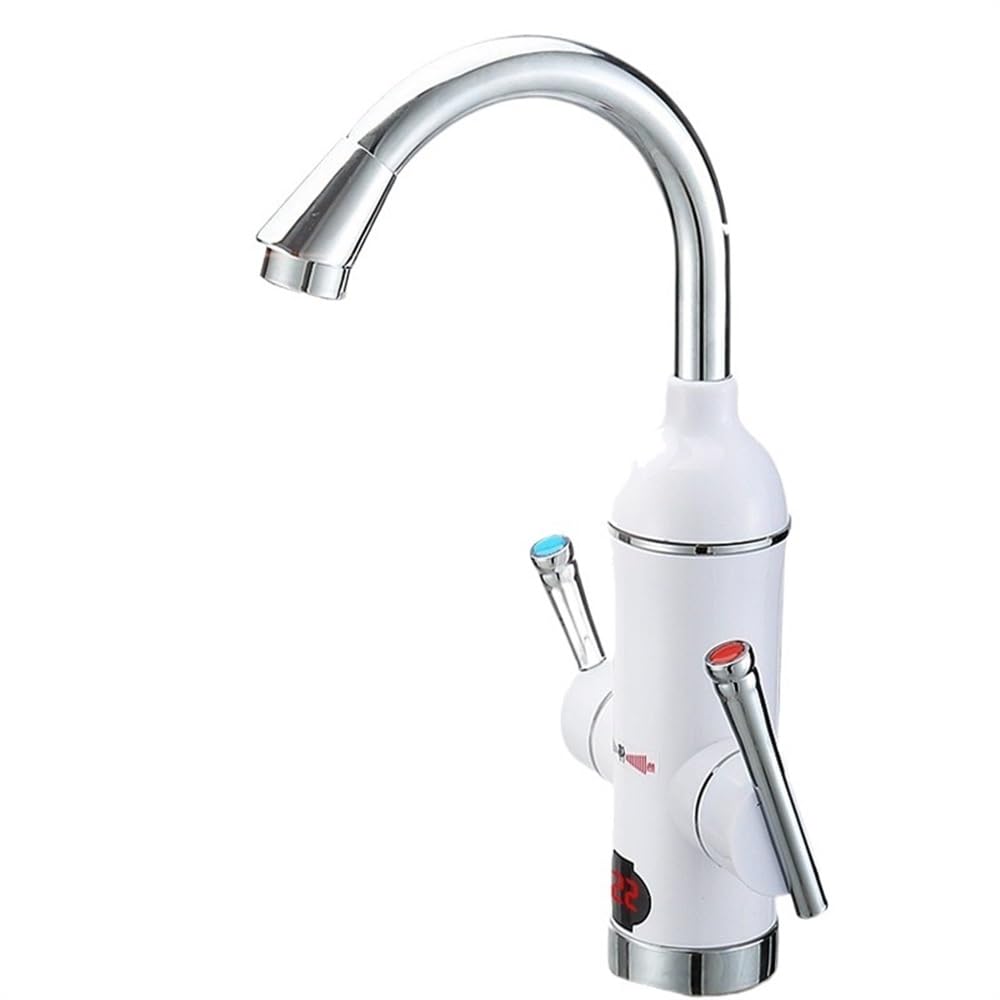 Sqiankun 110V Lateral Water Electric Tap Tankless Water Heater Tap 220V Instant Kitchen Faucet 110V Element Flow Hot Heated Double Handle(110V Lateral Water)