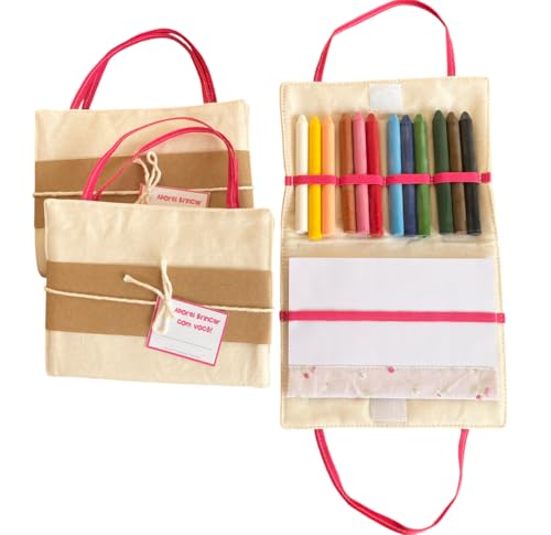 Estojo de Giz de Cera com Bloco (Pink)