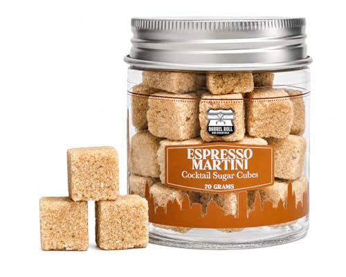 Barrel Roll Espresso Martini Cocktail Sugar Cubes – Infused with Barrel-Aged Espresso Bitters – Handcrafted Cocktail Mixer for Espresso Martinis, Vodka & Coffee Cocktails – No Measuring Required – About 35 Cubes