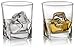  Double Old Fashioned Whiskey Glass (Set of 4) with Granite Chilling Stones - 10 oz Heavy Base Rocks Barware Glasses for Scotch, Bourbon and Cocktail Drinks