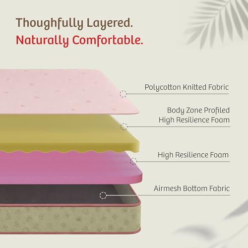 Image of Kurlon Ortho Comfort Mattress | Double Size 84x47x4 Inches | Medium Firm Perfect Spine Support | Enhanced Airflow Comfort | Durable Everyday Comfort | Soft Knitted Fabric Cover | 5 Years Warranty