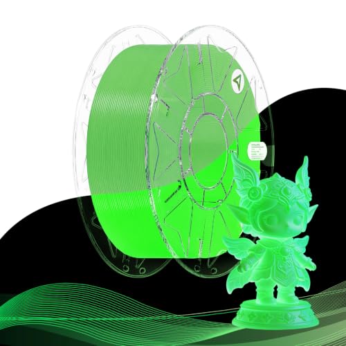 Image of Creality 3D Printer Luminous RFID Filament, Hyper RFID PLA Filament 1.75mm for 3D Printing, Glow in The Dark Filament, Bright Long-Lastin, 1KG(2.2 lbs) Spool (Green)