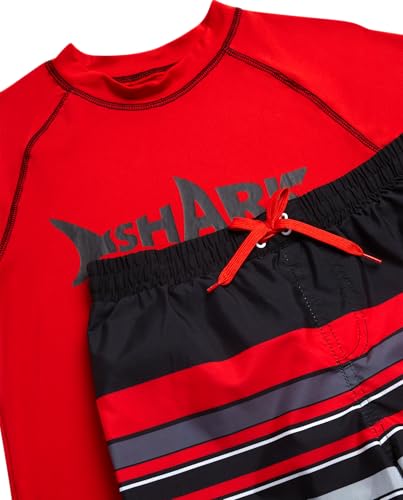 Big Chill Boys Rash Guard Set - 2 Piece UPF 50+ Quick Dry Sun Protection Swim Shirt and Swimming Trunks (Sizes: 4-14)3