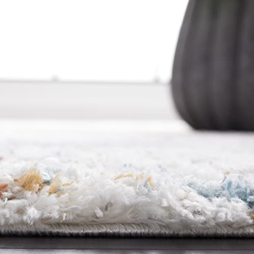 Tapete Berber Shag 7' x 7' Azul Rust e Ivorio miniatura 4
