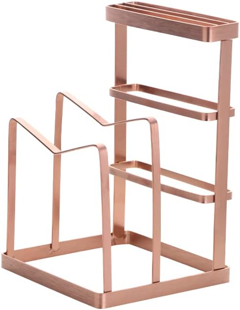 Soporte para cuchillos para hornear, organizador de tapa para ollas, moldes de pasteles, tablas de cortar, alfombrillas, utensilios de cocina, oro