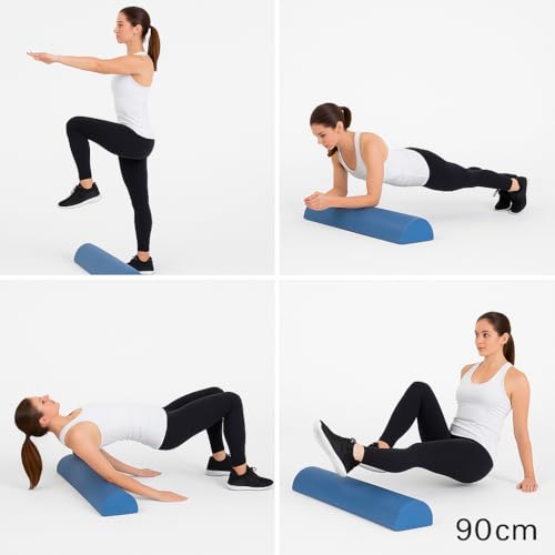Image of Half Foam Roller 90cm Foam Roller for Muscles and Core Stabilization and Balance Exercises Pilates & Yoga
