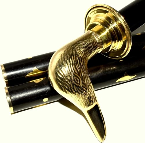 Canne tête de canard en laiton et bois noir un accessoire de prestige