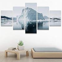 SIGNWIN 5 Panel Canvas Wall Art Modern Art Aerial Contemporary Cool Dramatic Multicolor Nature Photography Snow for Home Decorations Ready to Hang - 60