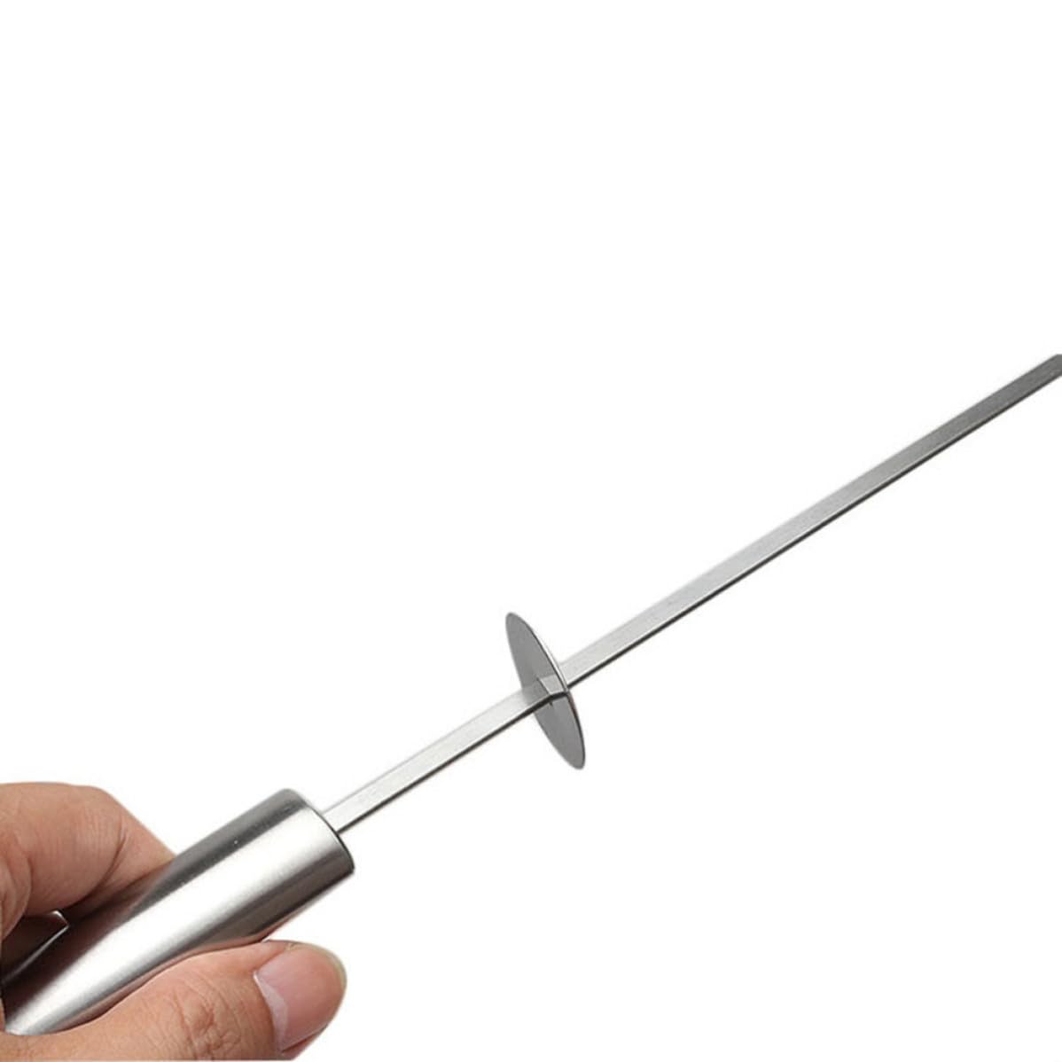 Brochetas de Acero Inoxidable 10 Piezas con Mango Térmico Ergonómico | Carne y Marisco, Uso en Barbacoa, Picnic y Senderismo, Acabado Plata, Herramientas de Barbacoa Reutilizables