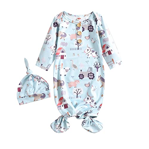 10 Best Baby Gown Sleepers for a Comfy Night’s Sleep Every Time 6 Newborn Knotted Gown Soft Cotton Baby Set