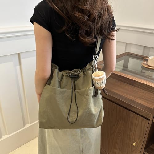 Bolso cruzado con cordón, bolsa casual de lona miniatura 3