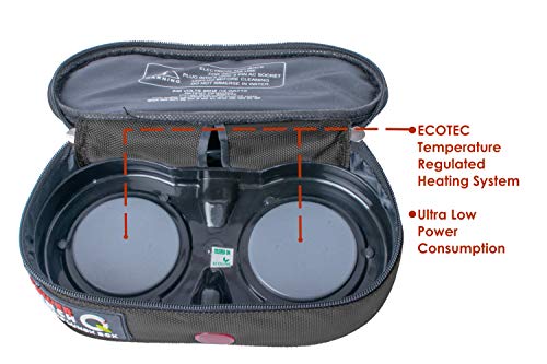 Image of Ecoline Q2 Electric Power Fabric 800ml Lunch Box with 2 Stainless Steel Containers 400ml (Black)