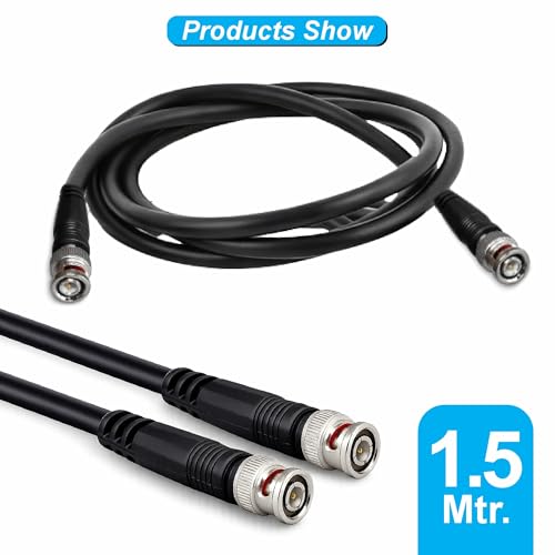 Image of MX BNC Male to BNC Male Coaxial Cable - 1.5 Meter, 5-Pack for CCTV, DVR, Security Cameras, Analog Video & RF Applications