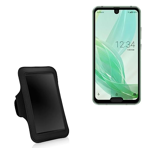 BoxWave Case Compatible with Sharp Aquos R2 Compact - Sports Armband, Adjustable Armband for Workout and Running for Sharp Aquos R2 Compact - Jet Black