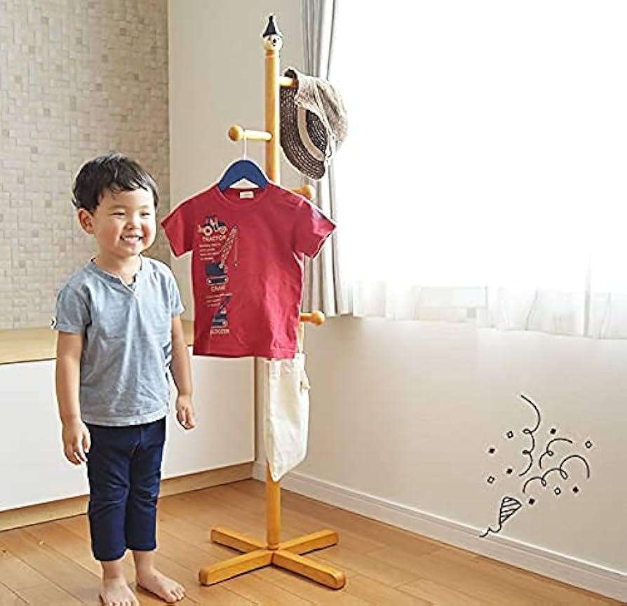 Amazon.co.jp: ジュニアハンガー 自発心を促す キッズハンガーラック