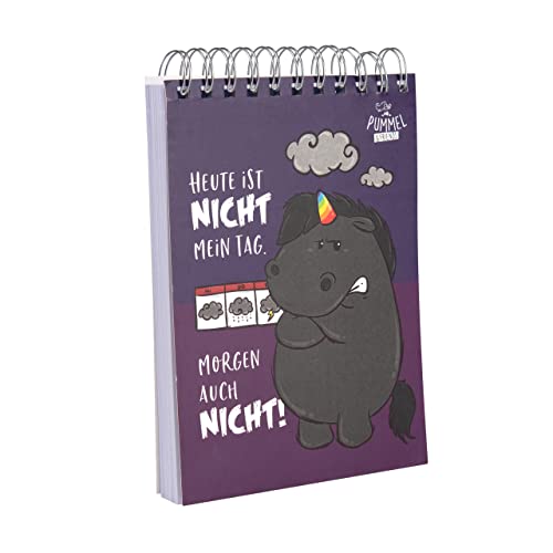 United Labels Pummel & Friends Notizblock Grummeleinhorn, gepunktet, 100 Blatt, 14,5x20 cm, Ringblock perforiert, Heute ist nicht mein Tag