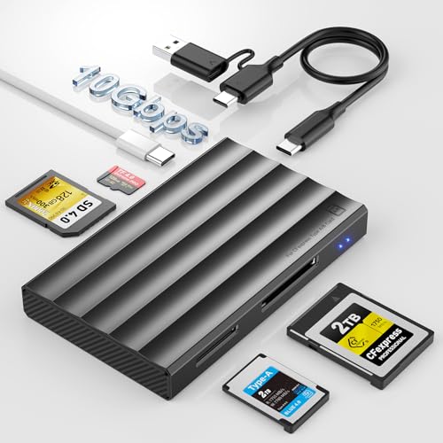 Image of CFexpress Type A /B Card Reader, 4 in 1 UHS-II SD4.0&Micro SD /TF Card Reader 10Gbps USB 3.2 Gen 2 CFexpress Type B /A Adapter for Photographers, Content Creators Compatible with iPhone, Android, Laptop