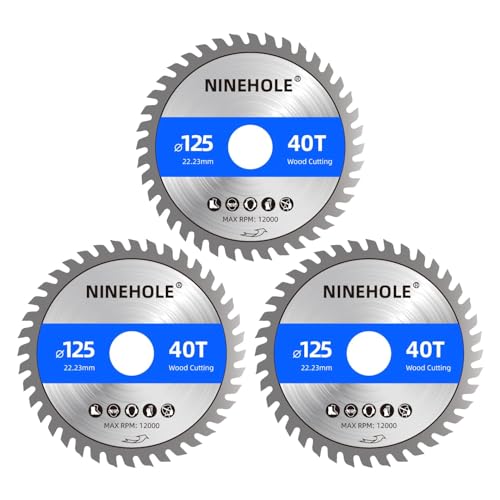 3pcs Hoja de Sierra Circular 125 x 22.23mm 60 dientes, TCT Disco ...