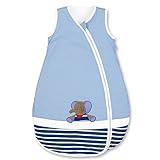 Sterntaler Sommer-Schlafsack für Kleinkinder, Reißverschluss, Größe: 110, Erwin, Blau