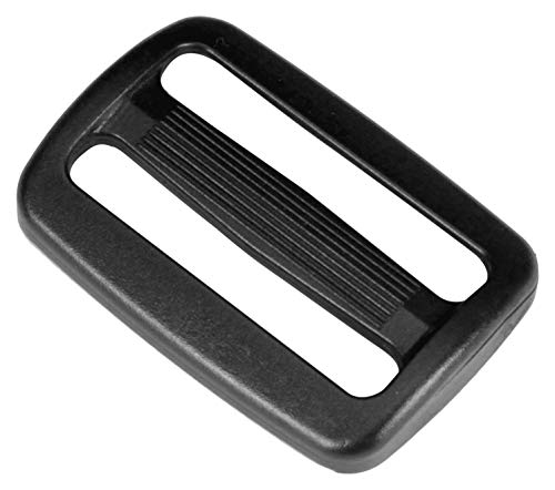 Strapworks Black Plastic Tri-Glide Slide – for Bag Straps, Rifle Slings, Dog Collars – 1.5 Inch, 2 Pack