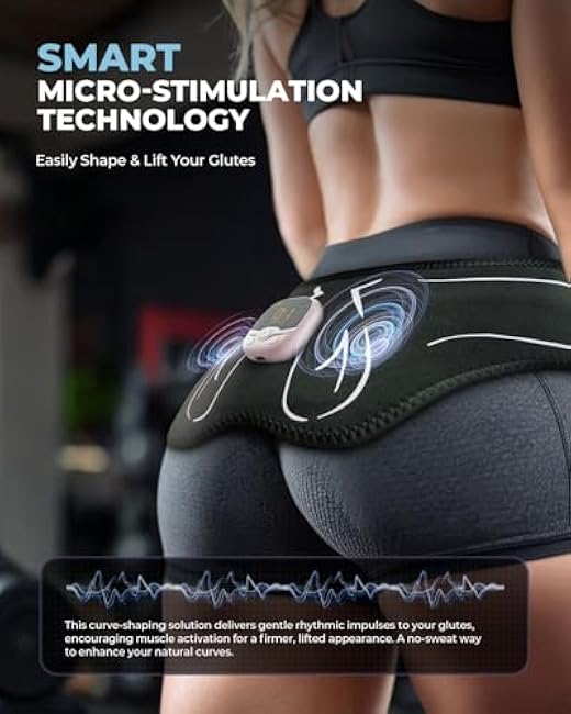 EM25-glute Toning Device, Hip Trainer with 10 Modes & 30 Intensity Levels, Smart Glute Muscle Toner for Muscle Activation and Fitness Hip Training, Workout Equipment for Home, Gym & Office