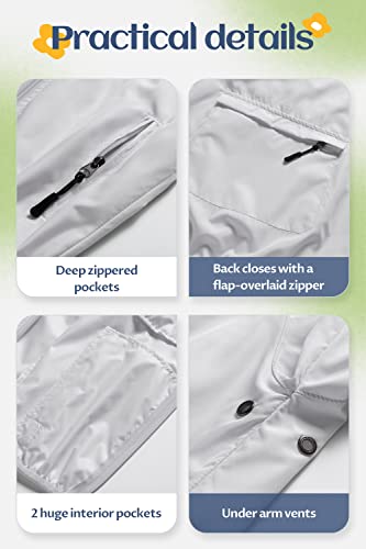 Image of CREATMO US Boys Girls Rain Coat Kids Reflective Cycling Jacket Waterproof Packable Children Windbreaker With Removable Hood
