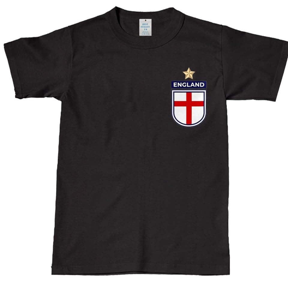 England Tshirt Tee Top World Cup 2026 Football Shield Design Mens Kids Unisex Black