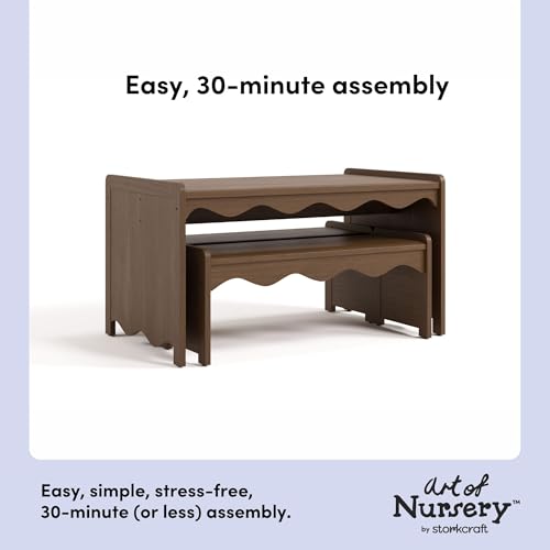 Image of Storkcraft Casablanca Montessori Indoor Kids Table & Bench Set, Hazelnut