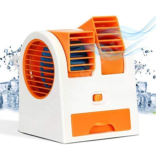 Buy BRIGREL Plastic Mini Fan Air Cooler Mini USB Fragrance Desktop Dual