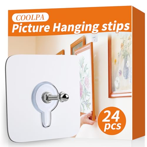 Image of Picture Hangers Without Nails, Wall Hangers Without Nails, Adhesive Wall Hooks, to use Inside Kitchen, Bathroom, Home and Office (C)