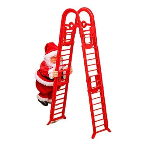ACBP Santa Claus Musical Climbing Rope Christmas Electric Santa Claus Climbing Rope Decoration, Christmas Climbing Santa Plush Doll Toy with Christmas Music for Christmas Tree (D) Cover